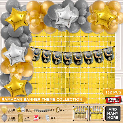 Ramadan Kareem Midnight Grey Card Banner Theme Collection