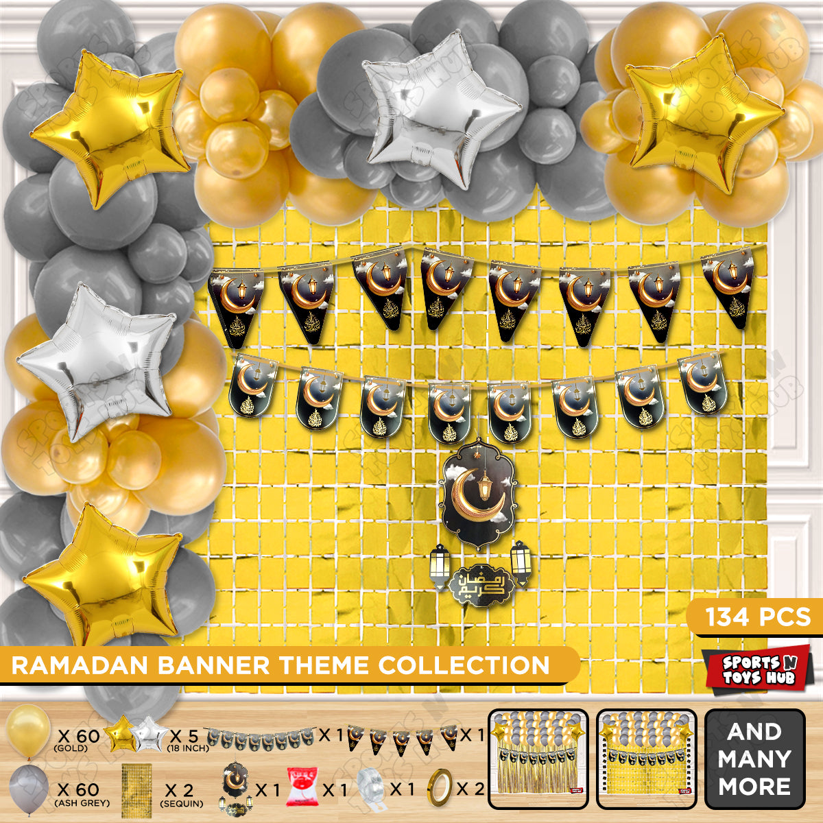 Ramadan Kareem Midnight Grey Card Banner Arch Theme