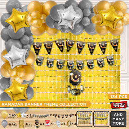 Ramadan Kareem Midnight Grey Card Banner Arch Theme