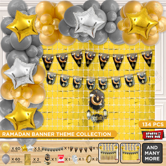 Ramadan Kareem Midnight Grey Card Banner Arch Theme