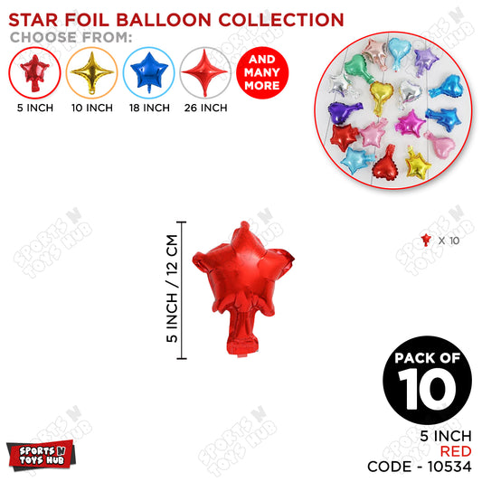5 Inch - Red Star Foil Balloon