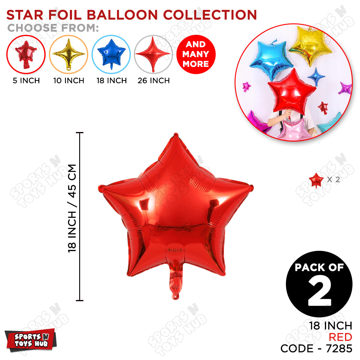 18 Inch - Red Star Foil Balloon