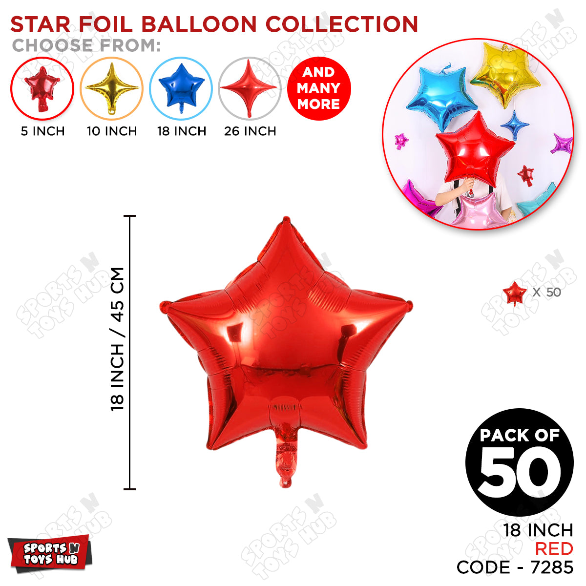 18 Inch - Red Star Foil Balloon