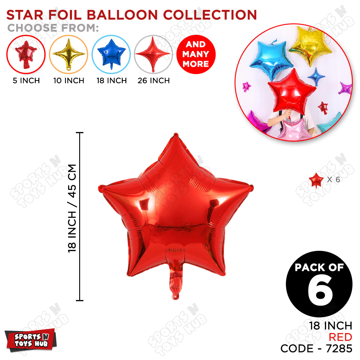 18 Inch - Red Star Foil Balloon