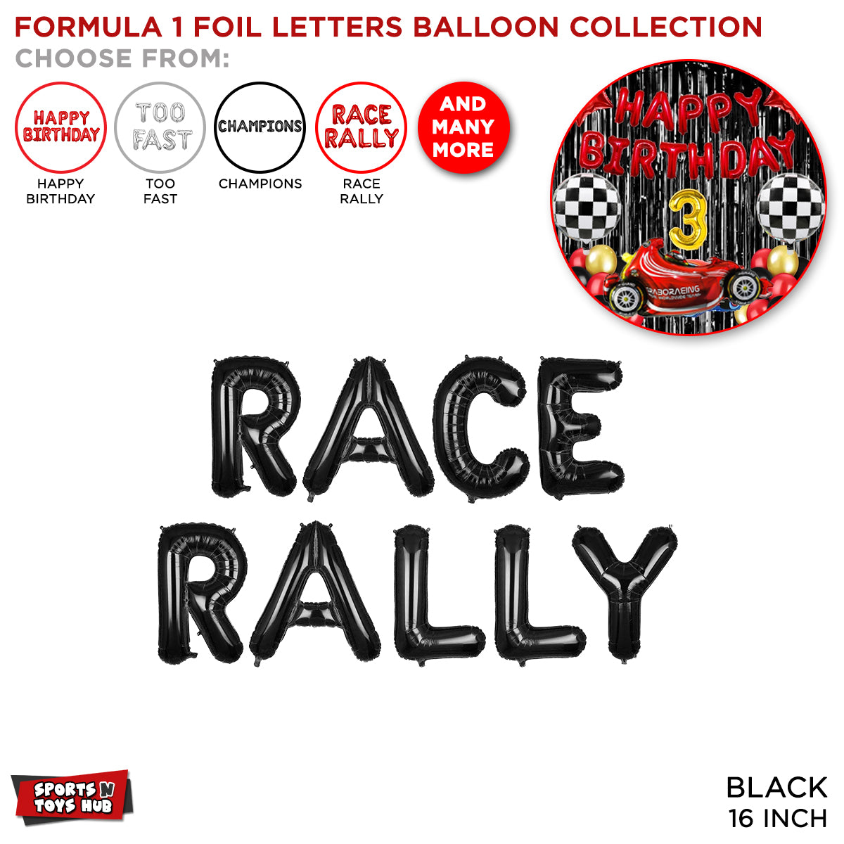 Cute Rally Letters Racing Foil Letter Collection - Black – Sports n Toys Hub