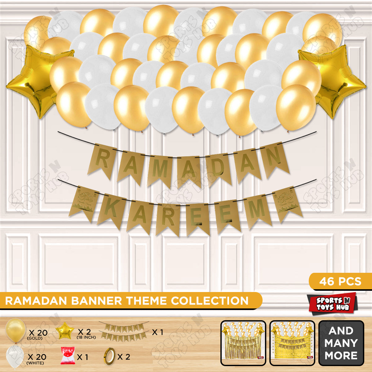 Ramadan Kareem Gold Card Banner Theme Collection