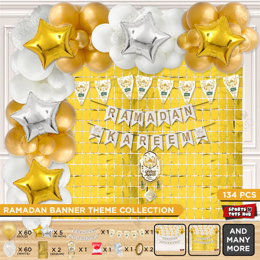 Ramadan Kareem White Card Banner Arch Theme