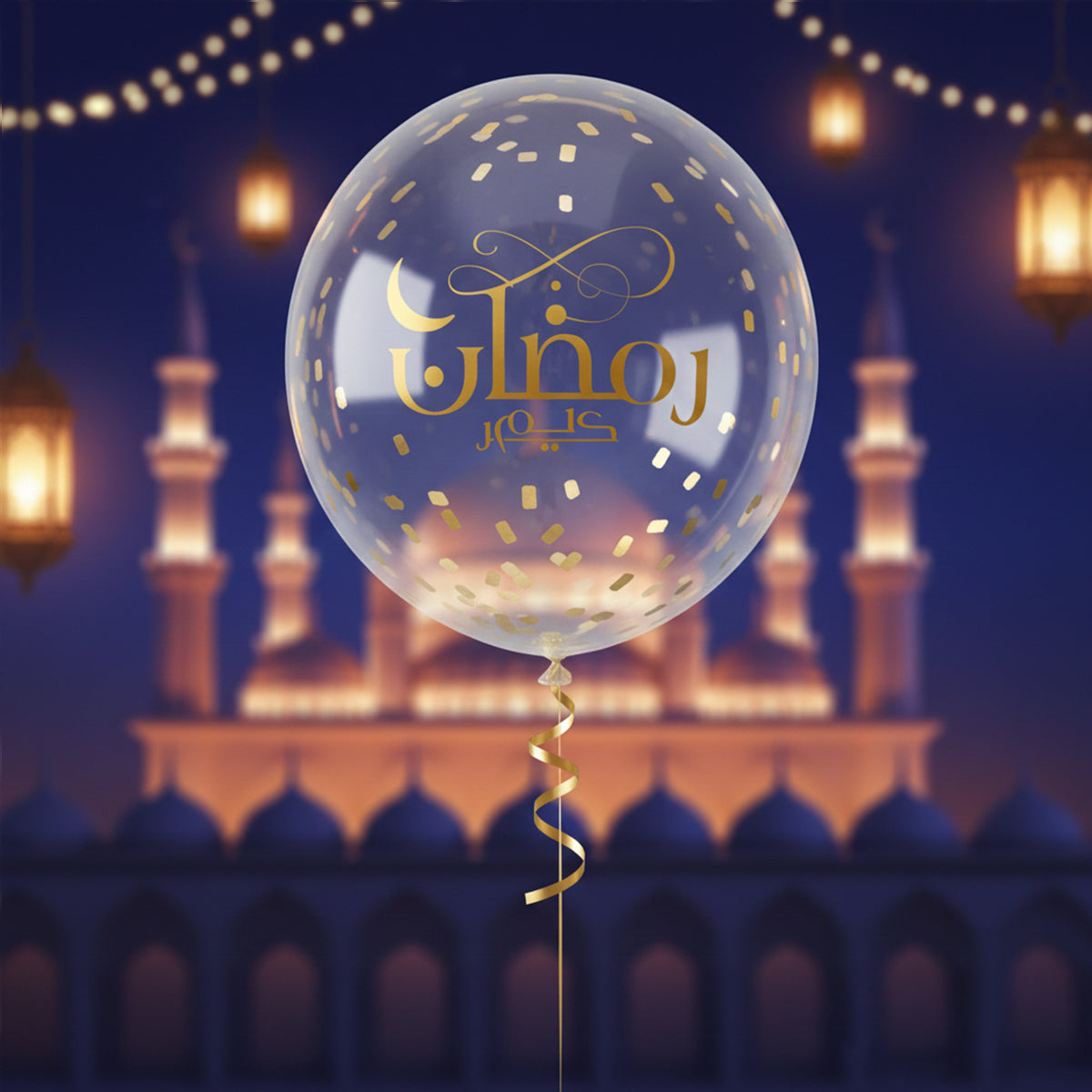 Ramadan Kareem Urdu Text Balloons Sticker
