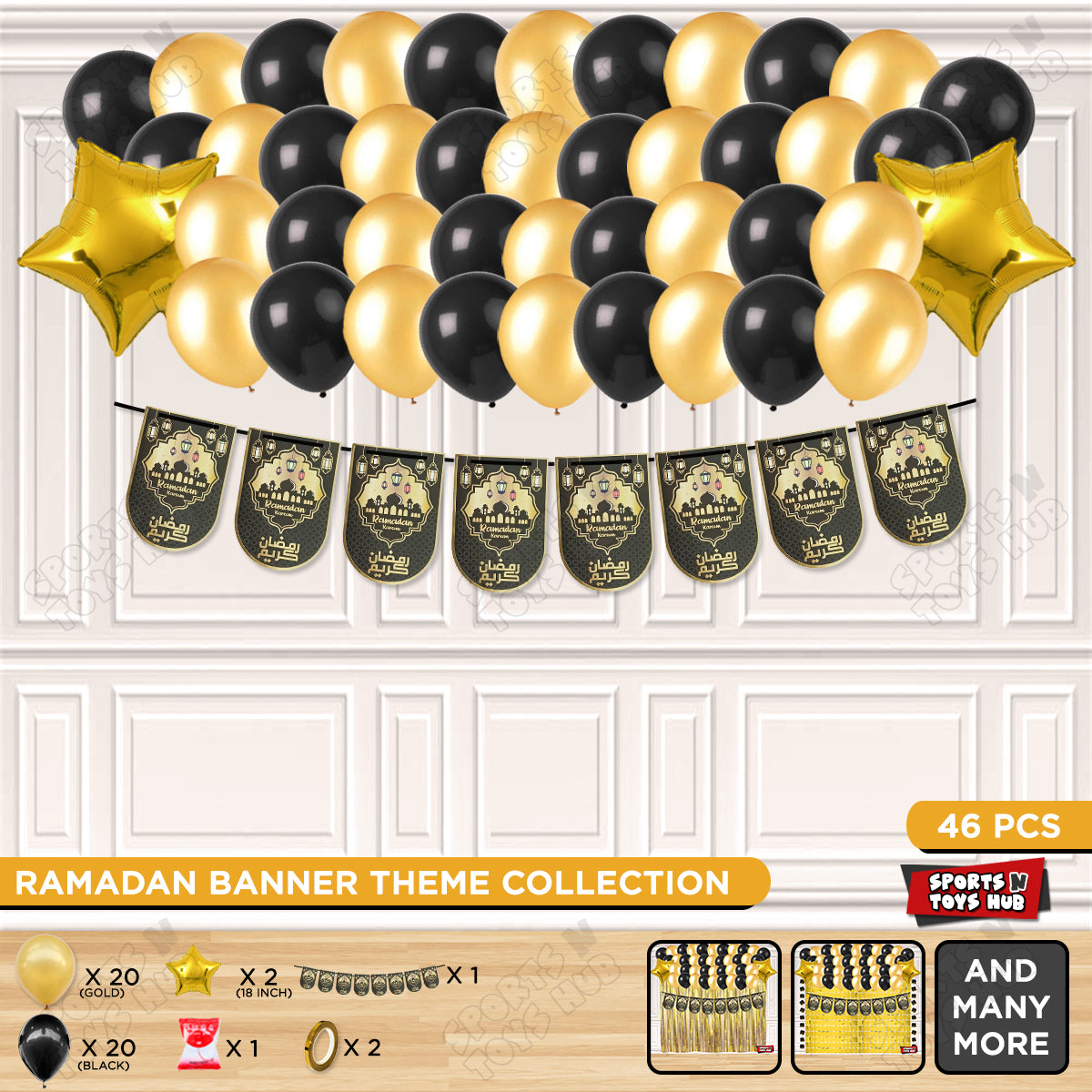 Ramadan Kareem Black Midnight Noor Card Banner Theme Collection