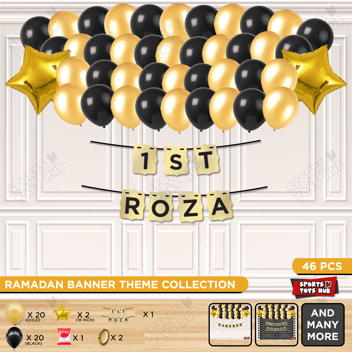1st Roza Shinny Gold Card Banner Theme Collection