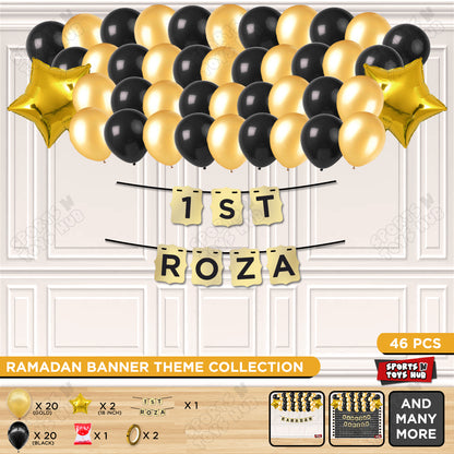 1st Roza Shinny Gold Card Banner Theme Collection
