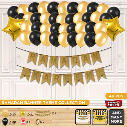 Ramadan Kareem Card Banner Theme Collection - Gold & Black