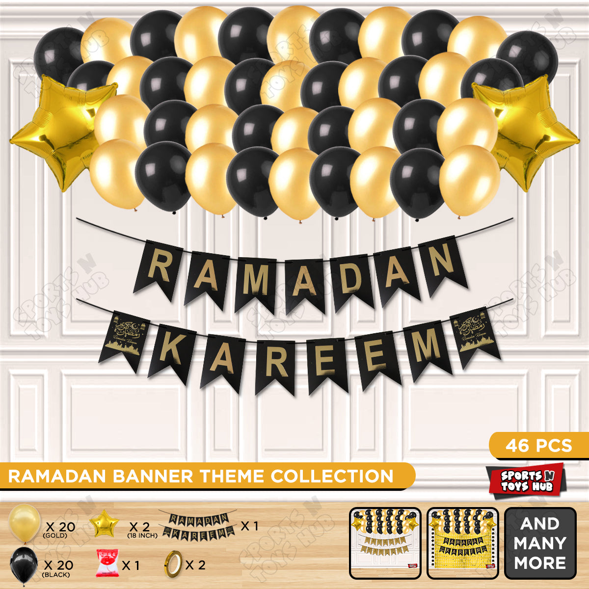 Ramadan Kareem Card Banner Theme Collection - Black