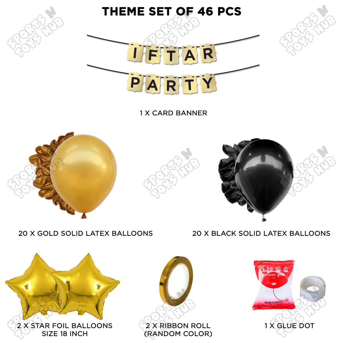 Iftar Party Shinny Gold Card Banner Theme Collection