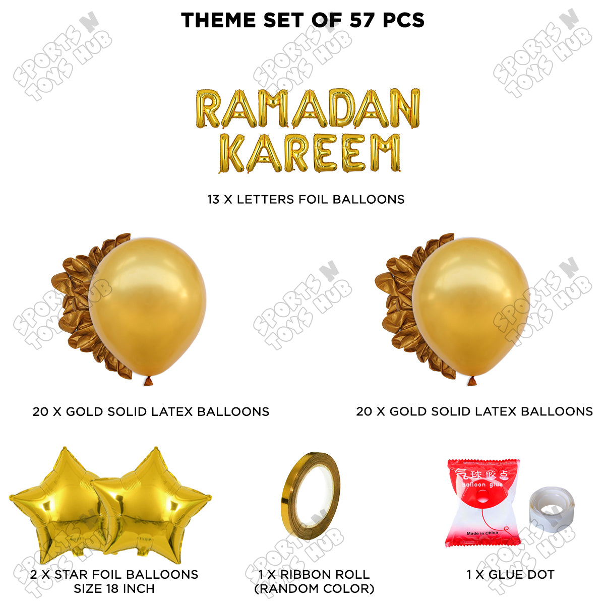 Ramadan Kareem Foil Balloon Garland Theme Collection