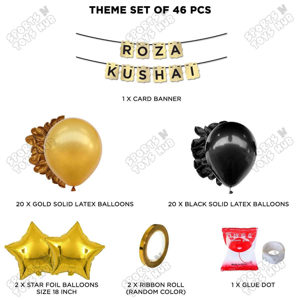 Roza Kushai Shinny Gold Card Banner Theme Collection