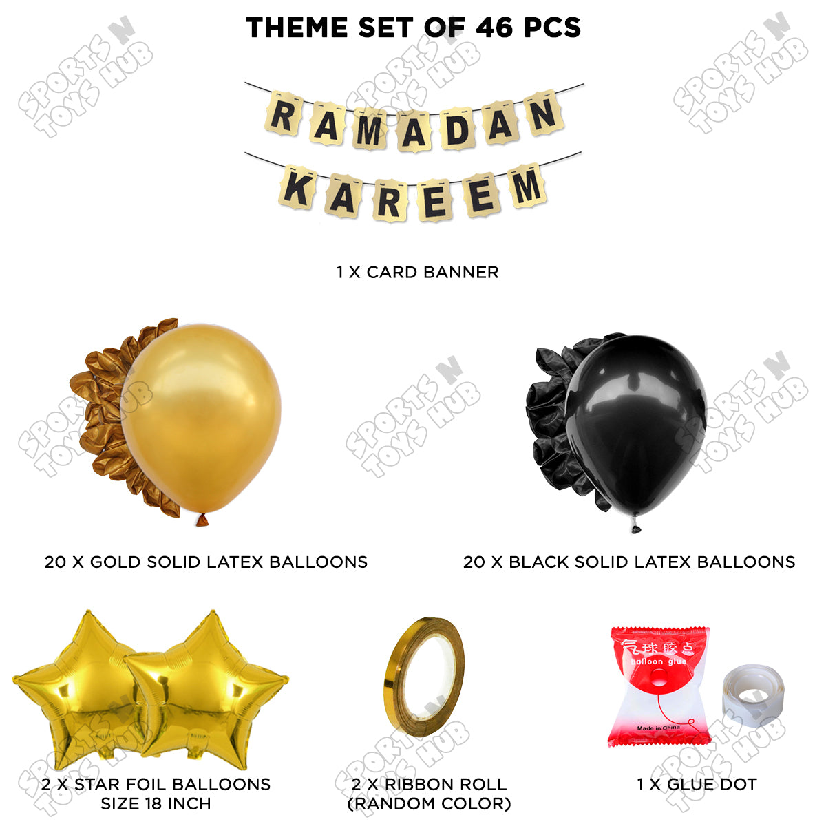Ramadan Kareem Shinny Gold Card Banner Theme Collection