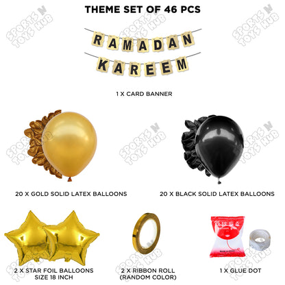 Ramadan Kareem Shinny Gold Card Banner Theme Collection