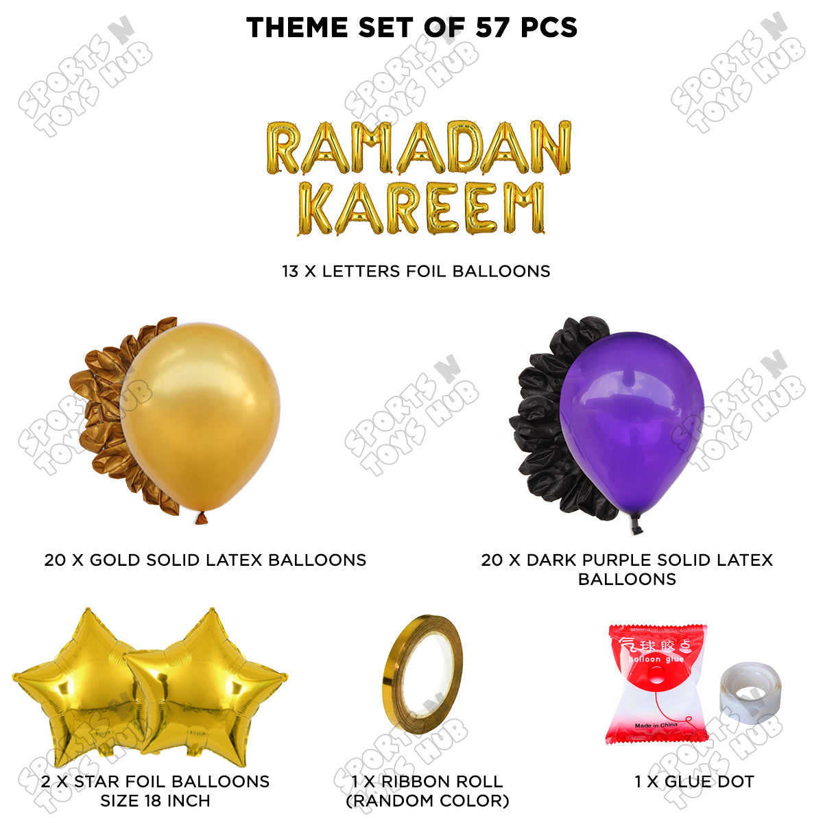 Ramadan Kareem Foil Balloon Garland Theme Collection