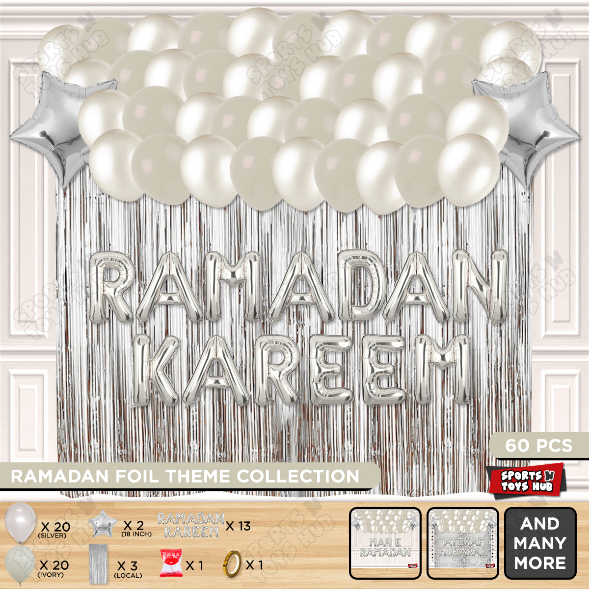 Ramadan Kareem Foil Balloon Curtain Theme Collection