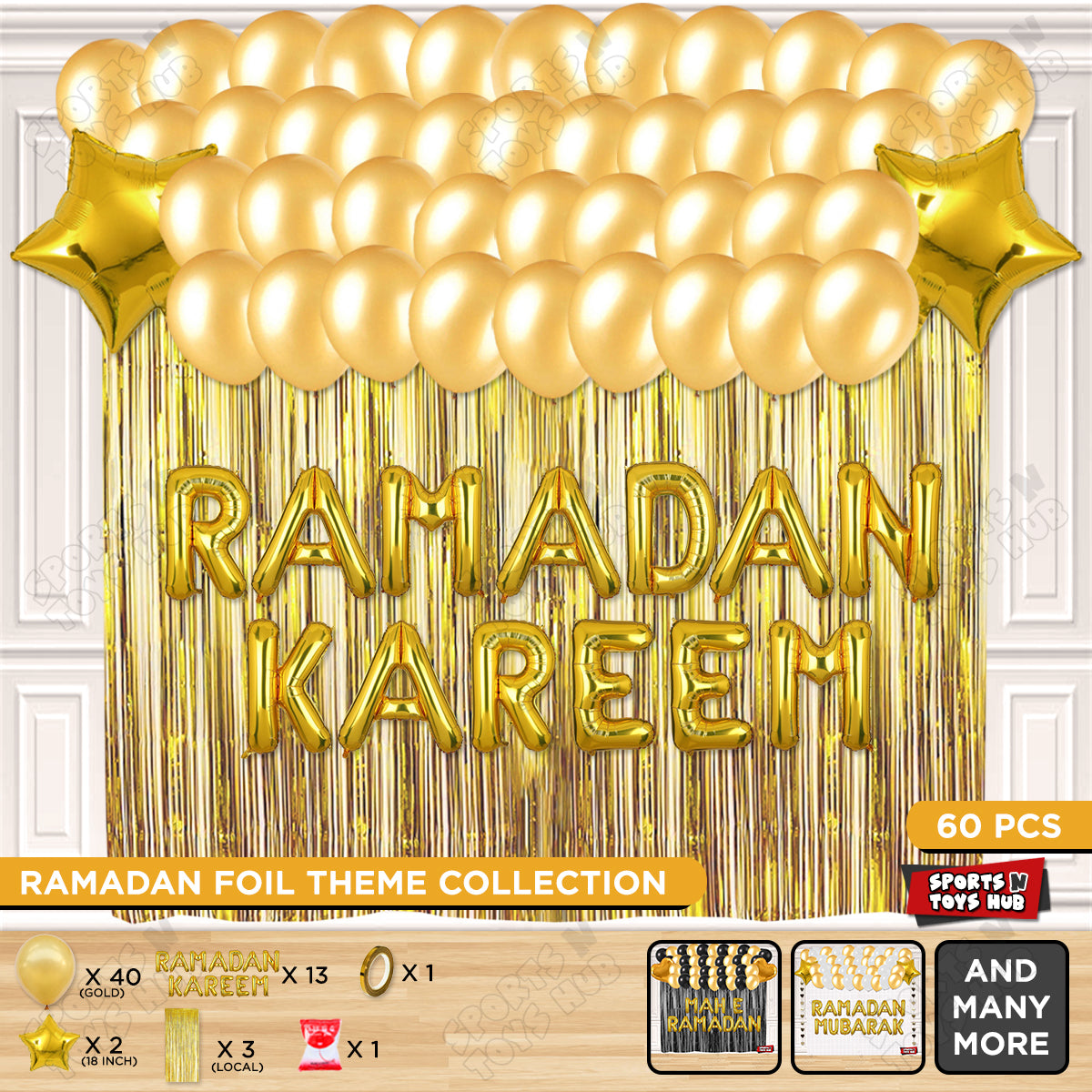 Ramadan Kareem Foil Balloon Curtain Theme Collection
