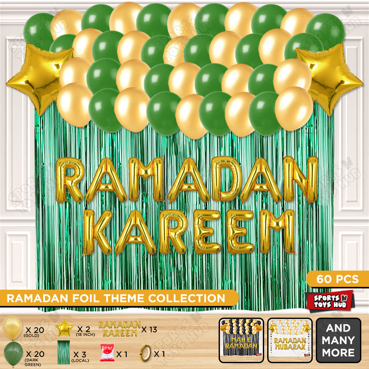 Ramadan Kareem Foil Balloon Curtain Theme Collection