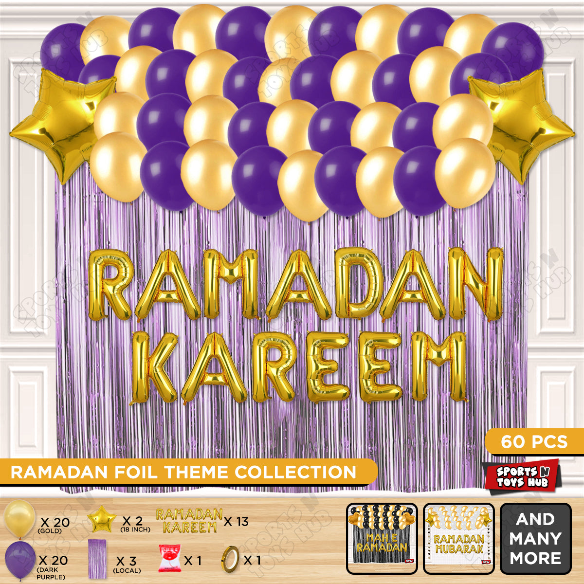 Ramadan Kareem Foil Balloon Curtain Theme Collection