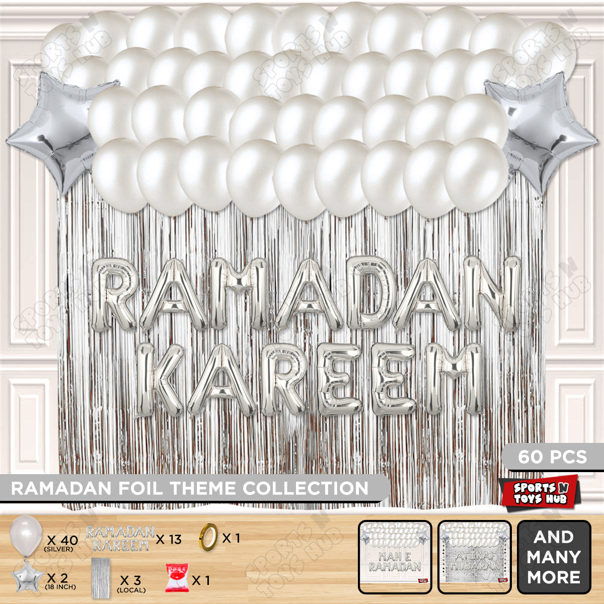 Ramadan Kareem Foil Balloon Curtain Theme Collection