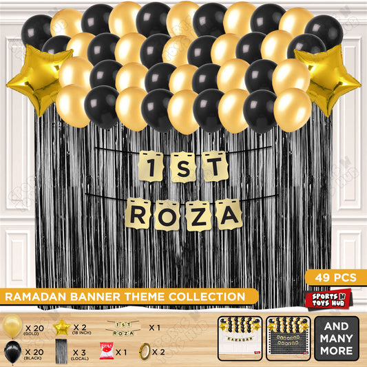 1st Roza Shinny Gold Card Banner Theme Collection