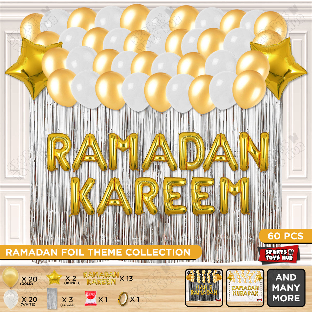 Ramadan Kareem Foil Balloon Curtain Theme Collection