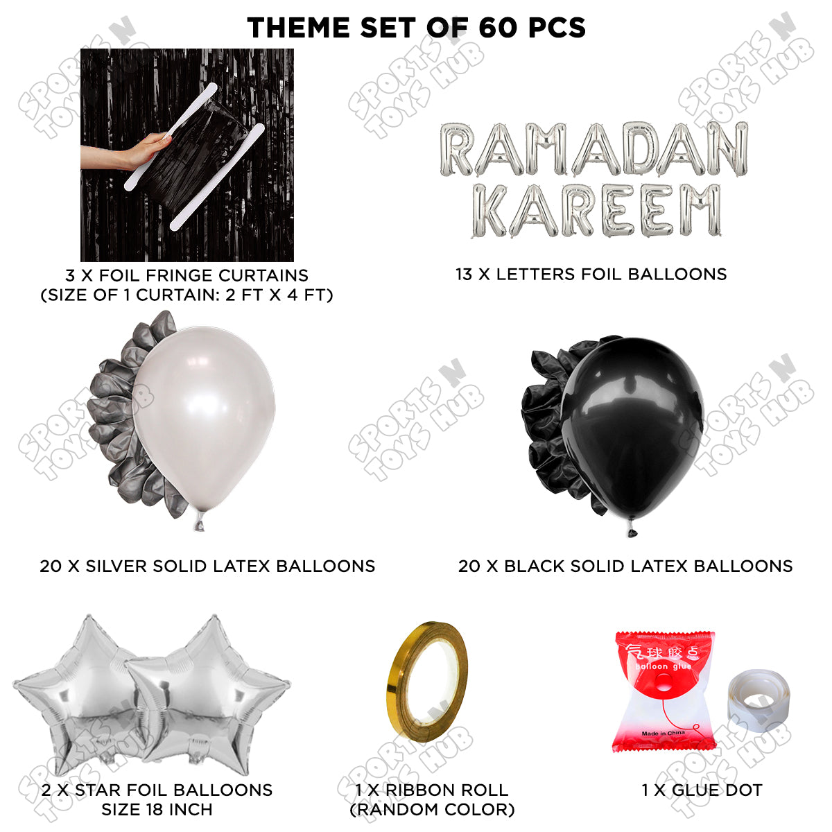 Ramadan Kareem Foil Balloon Curtain Theme Collection