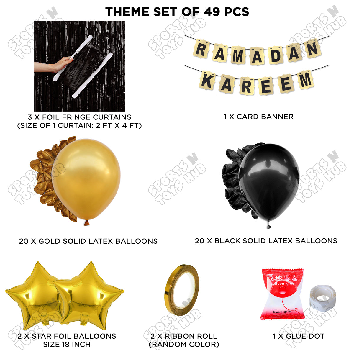 Ramadan Kareem Shinny Gold Card Banner Theme Collection