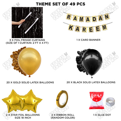 Ramadan Kareem Shinny Gold Card Banner Theme Collection