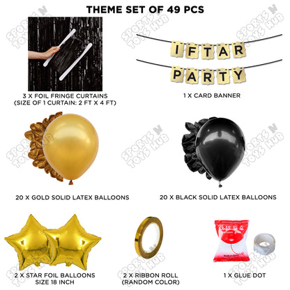 Iftar Party Shinny Gold Card Banner Theme Collection