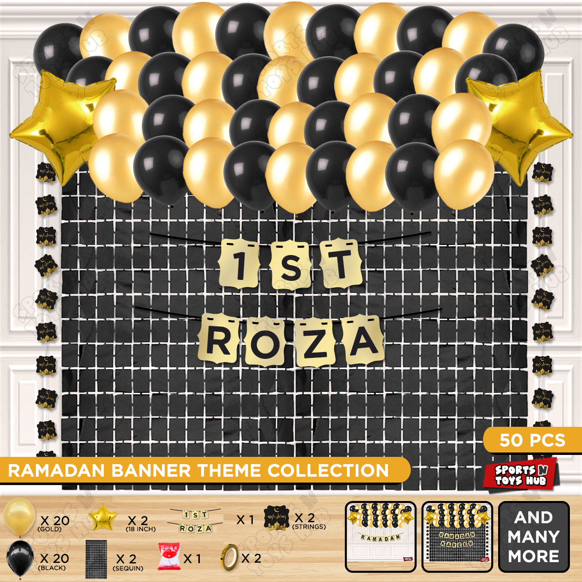 1st Roza Shinny Gold Card Banner Theme Collection
