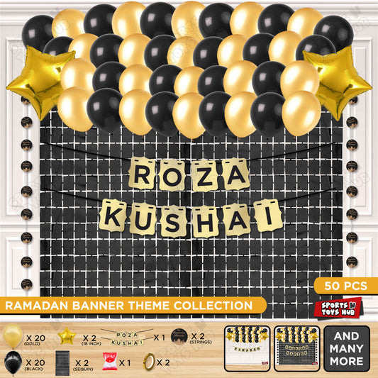 Roza Kushai Shinny Gold Card Banner Theme Collection