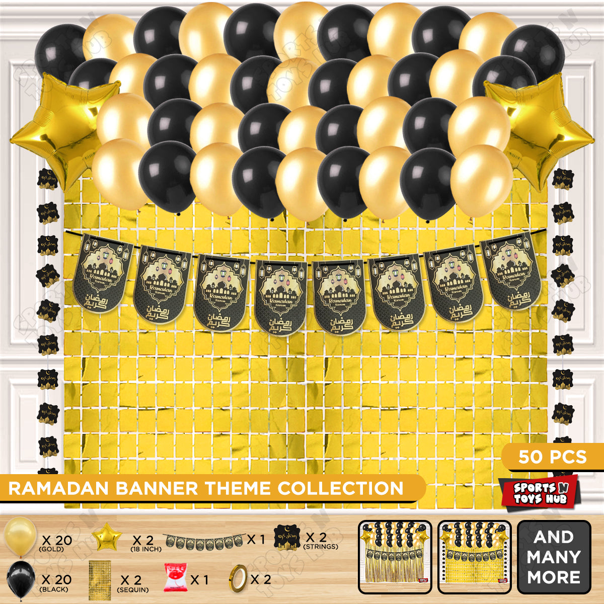 Ramadan Kareem Black Midnight Noor Card Banner Theme Collection