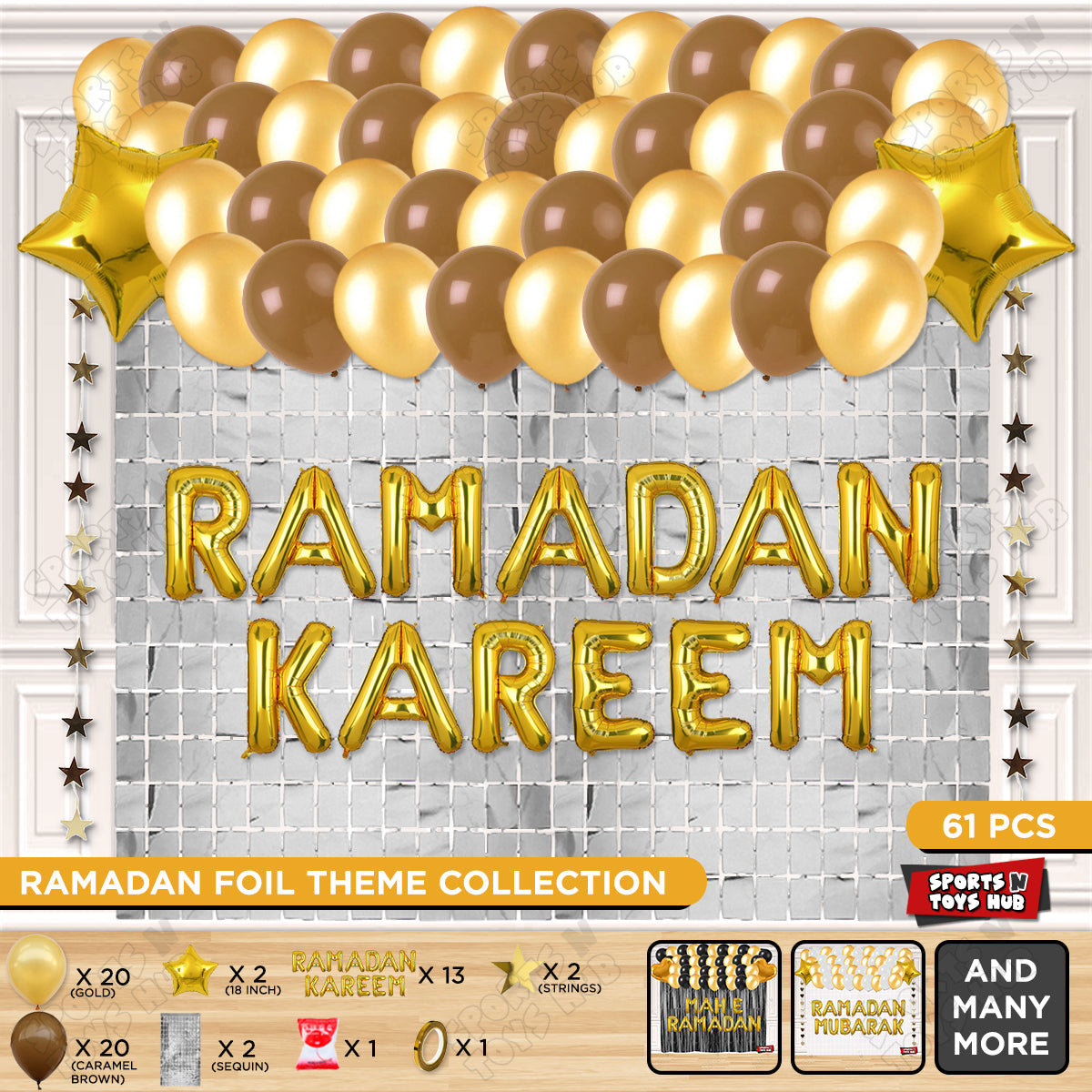 Ramadan Kareem Foil Balloon Rectangle Curtain Theme Collection