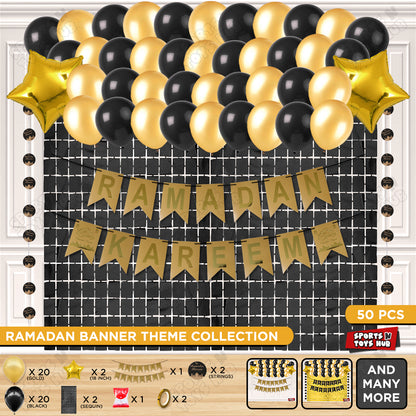 Ramadan Kareem Card Banner Theme Collection - Gold & Black