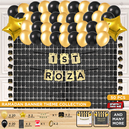 1st Roza Shinny Gold Card Banner Theme Collection