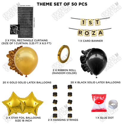1st Roza Shinny Gold Card Banner Theme Collection