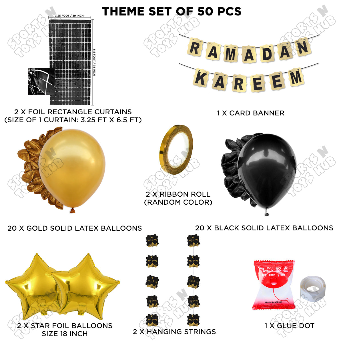 Ramadan Kareem Shinny Gold Card Banner Theme Collection