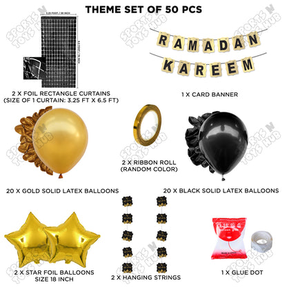 Ramadan Kareem Shinny Gold Card Banner Theme Collection