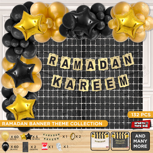 Ramadan Kareem Shinny Gold Card Banner Theme Collection
