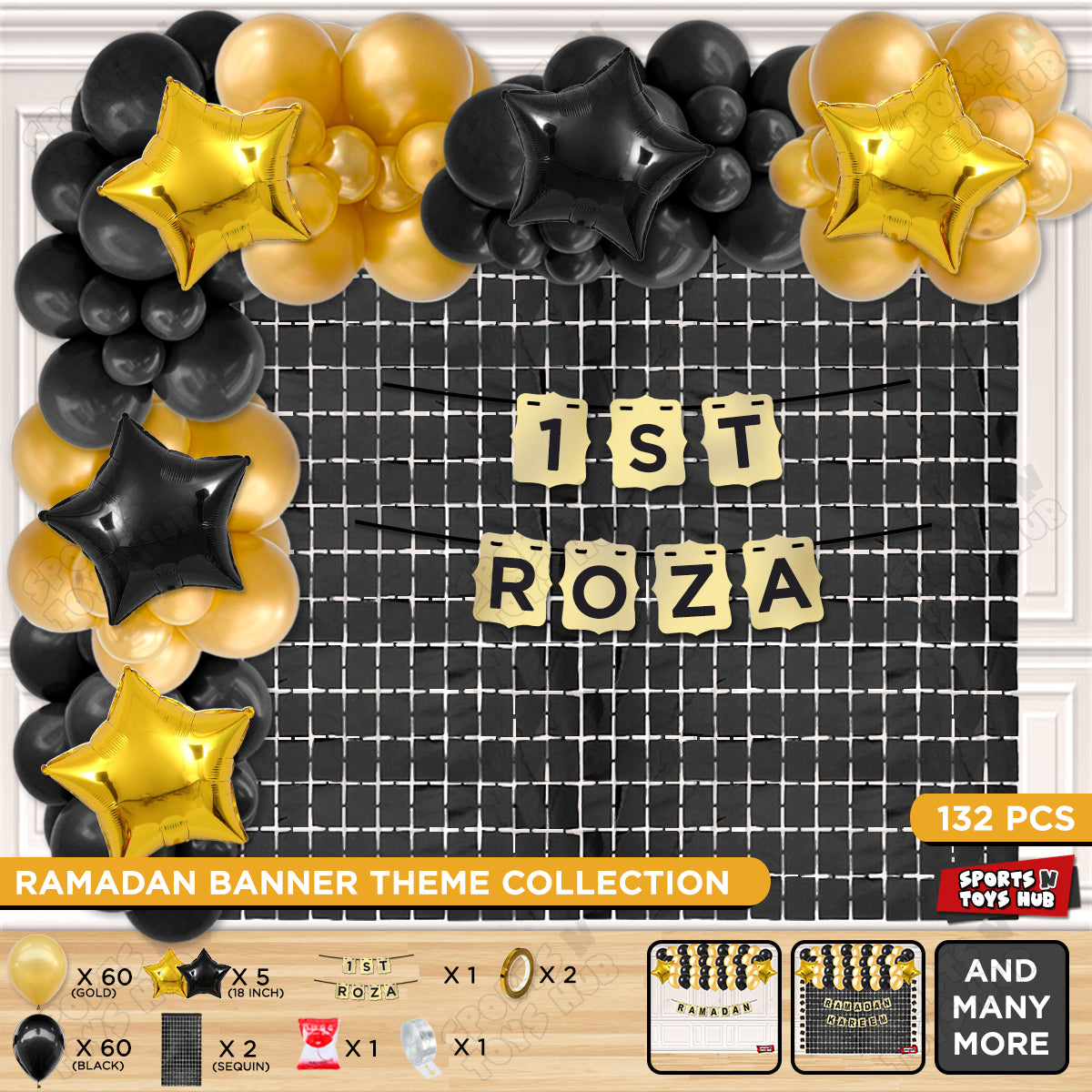 1st Roza Shinny Gold Card Banner Theme Collection