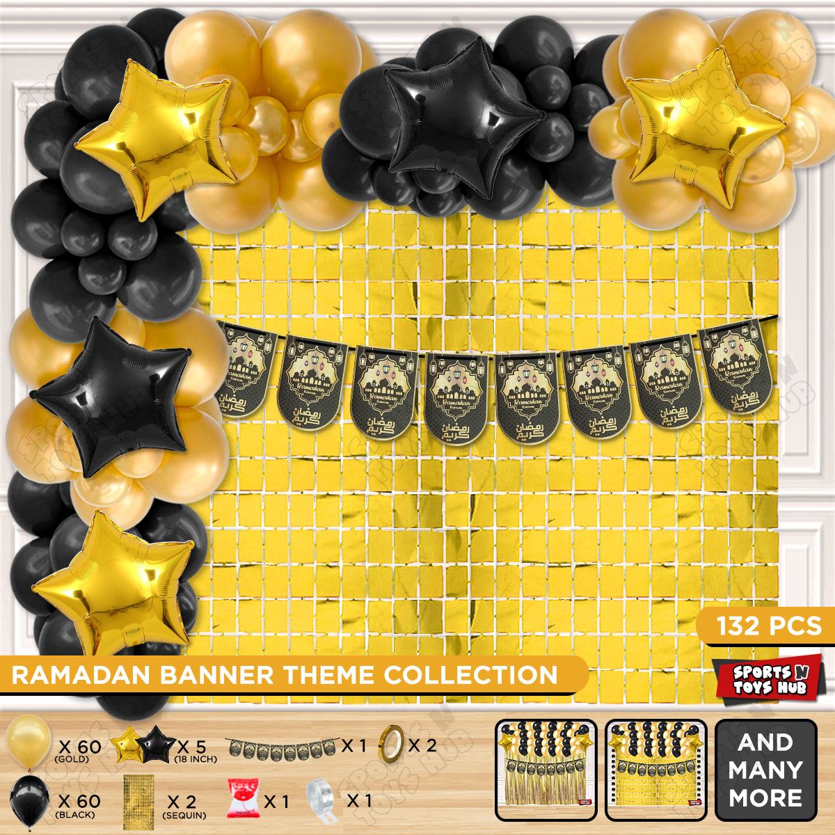 Ramadan Kareem Black Midnight Noor Card Banner Theme Collection