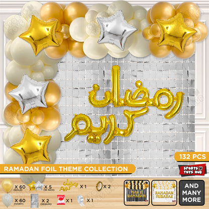 Ramadan Kareem Urdu Script Text Foil Balloon Arch Theme Collection
