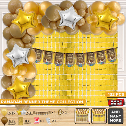Ramadan Kareem Midnight Crescent Brown Card Banner Theme Collection