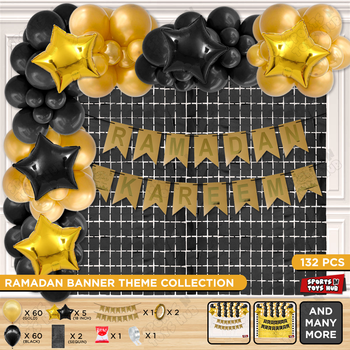 Ramadan Kareem Card Banner Theme Collection - Gold & Black