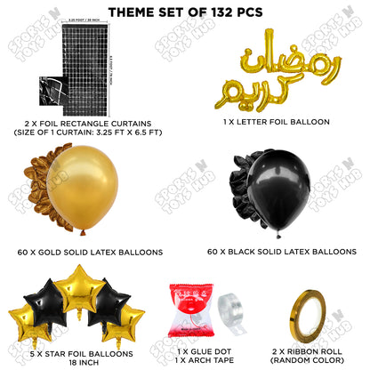Ramadan Kareem Urdu Script Text Foil Balloon Arch Theme Collection